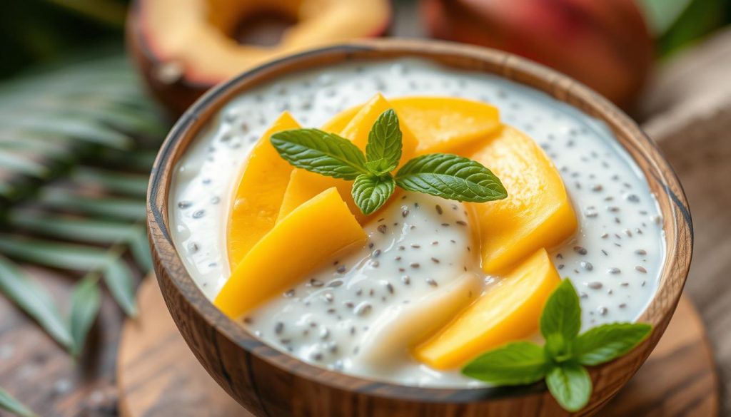 Coconut Milk Chia Pudding with Mango