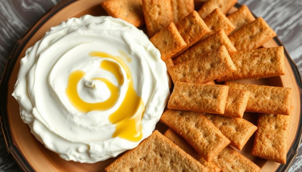 Cream Cheese and Honey Dip with Graham Sticks