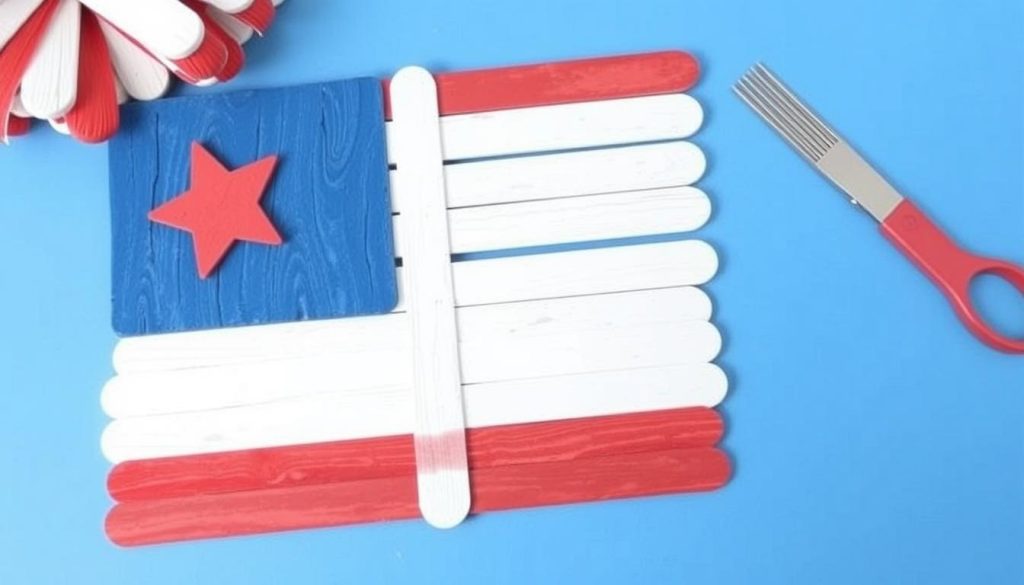 DIY American Flag with Popsicle Sticks