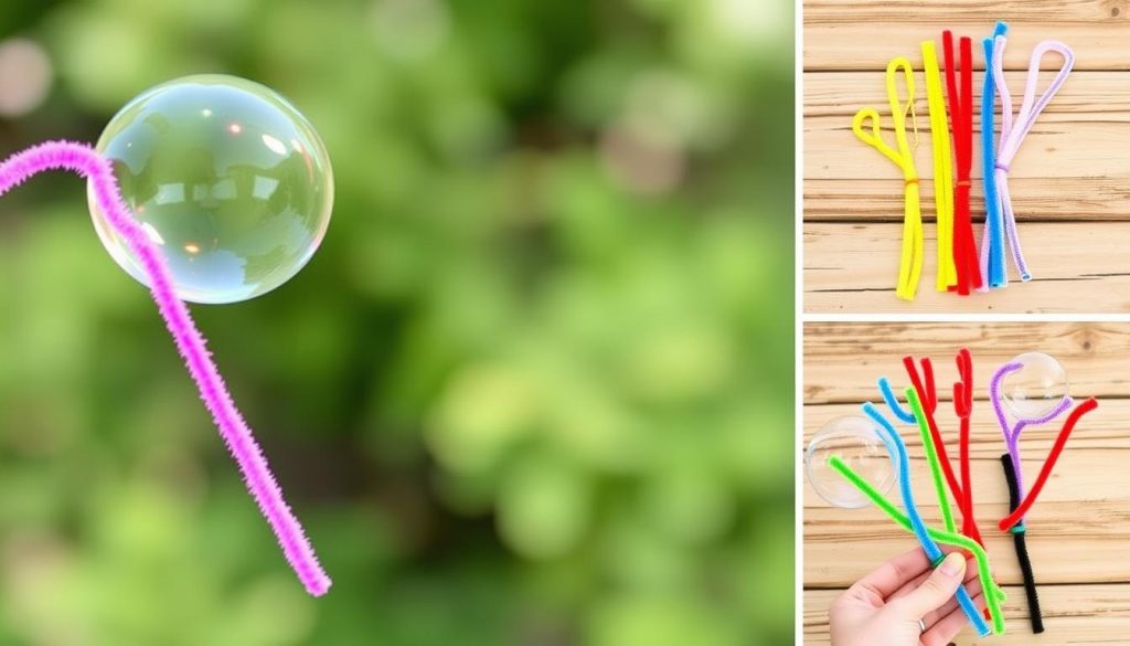 DIY Bubble Wands with Pipe Cleaners for labor day
