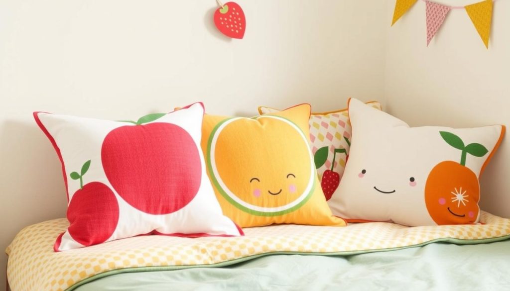 DIY Fruit-Inspired Pillows and Cushions for kid bedroom