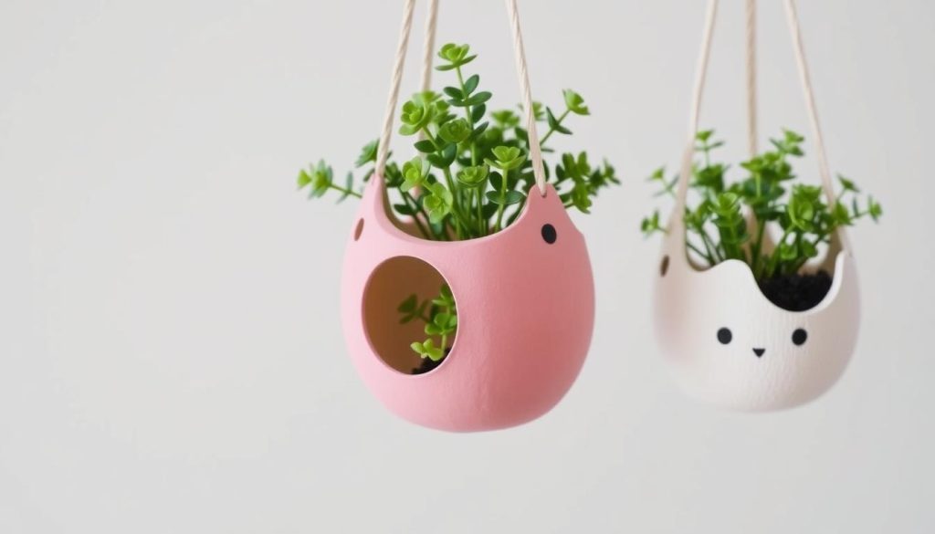 DIY Hanging Planters with Faux Greenery kids bedroom