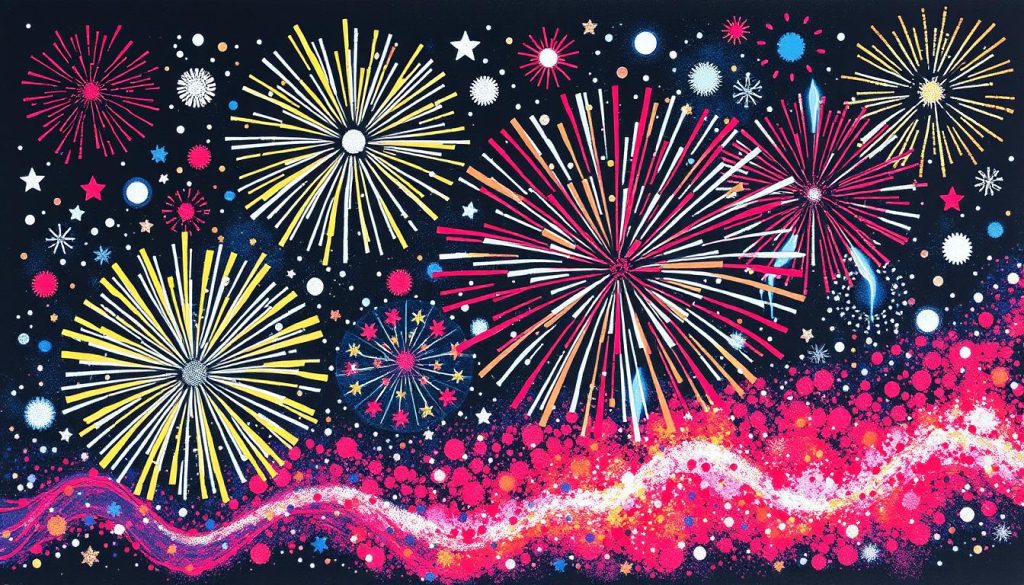 Firework Salt Painting for labor day