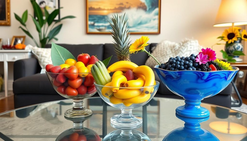 Fresh Fruit Bowls as Decor for summer living room
