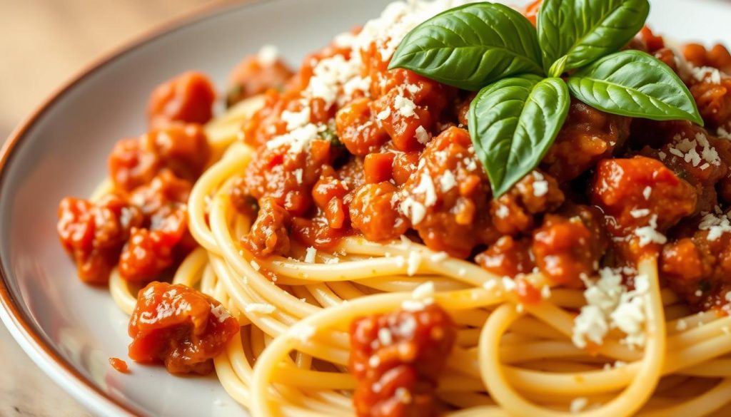Hidden Veggie Meat Sauce with Spaghetti