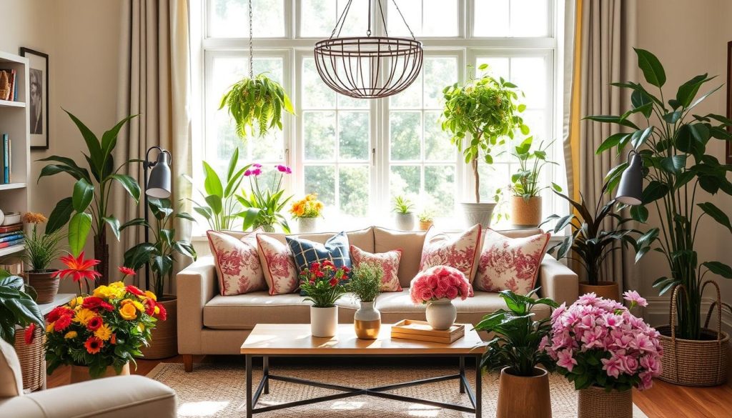 Indoor Plants or Fresh Flowers for summer living room decor