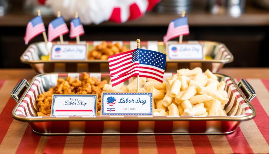 Labeled Serving Trays and Tags for labor day