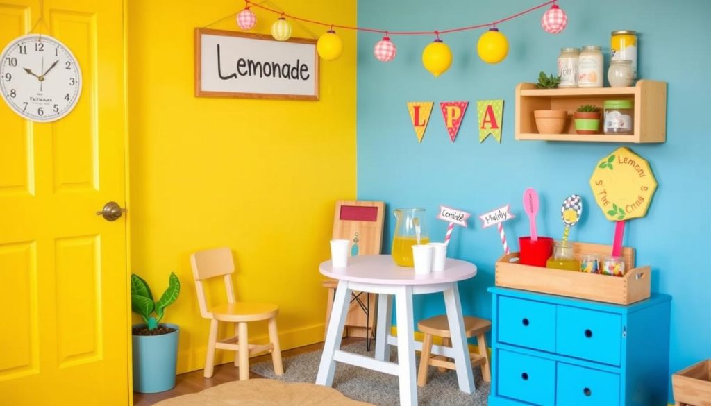 Lemonade Stand Corner for Pretend Play kids bedroom