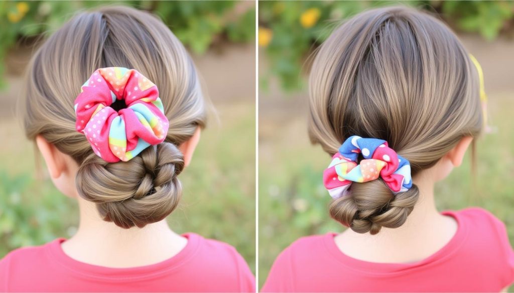 Low Bun with Scrunchie for kids