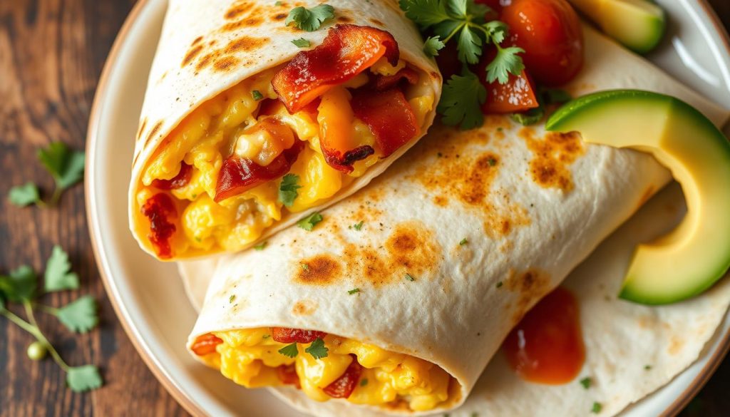 Maple Bacon Breakfast Burritos