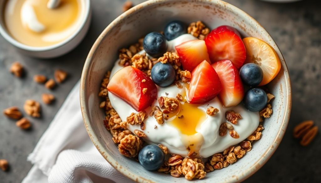 Maple Pecan Granola with Yogurt