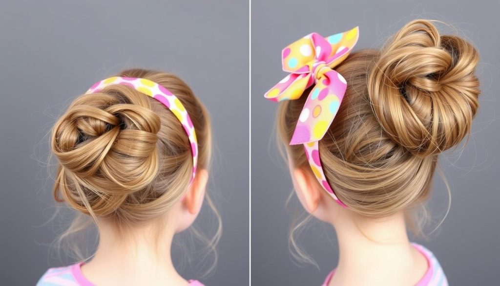 Messy Bun with a Headband for kids