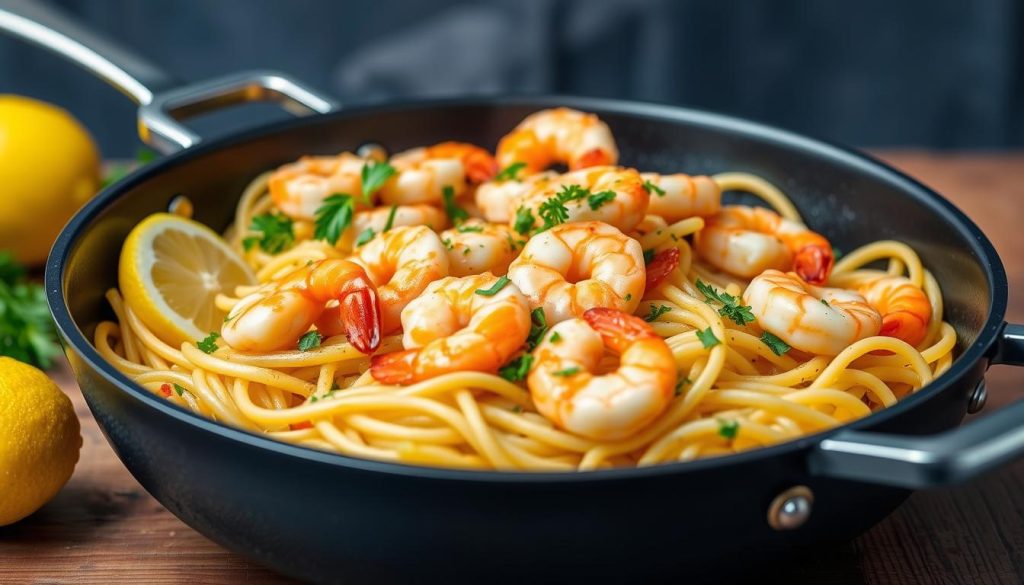 One-Pan Lemon Garlic Shrimp Pasta