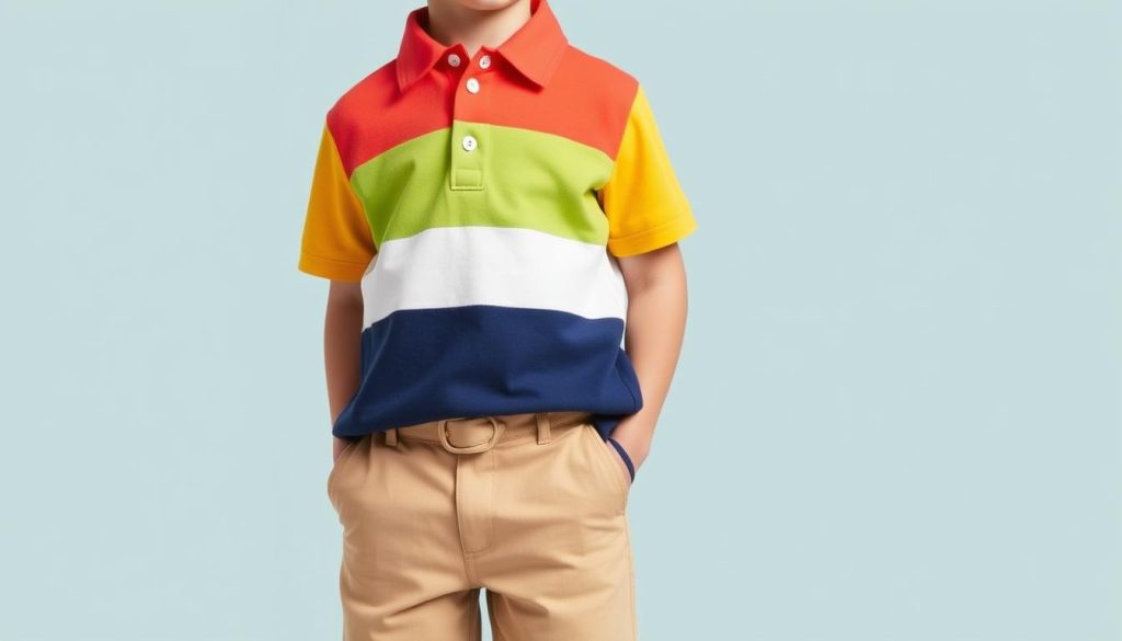 Preppy Polo and Khaki Shorts Set for kids