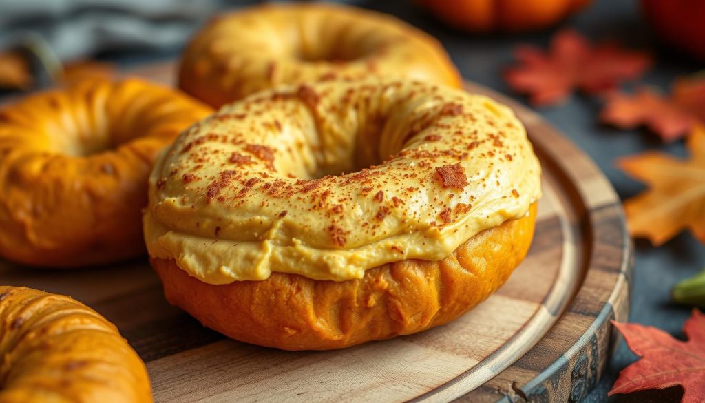 Pumpkin Cream Cheese Bagels