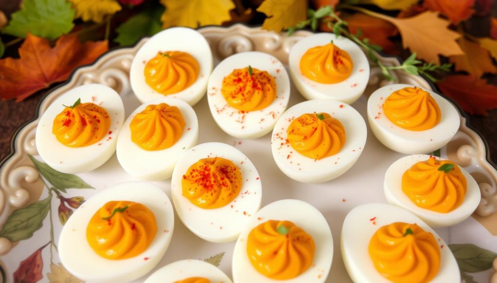 Pumpkin Deviled Eggs