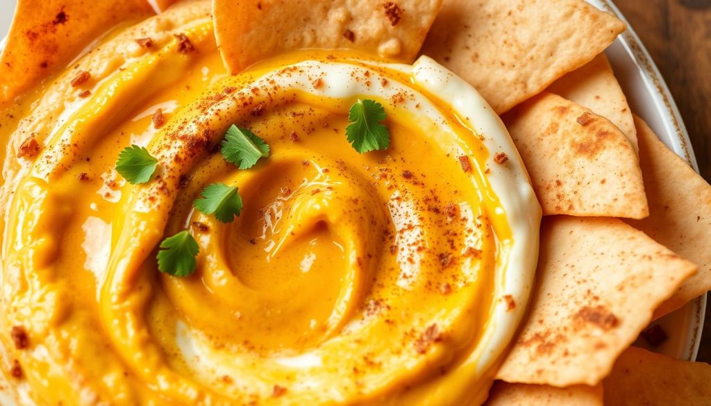 Pumpkin Yogurt Dip with Cinnamon Chips