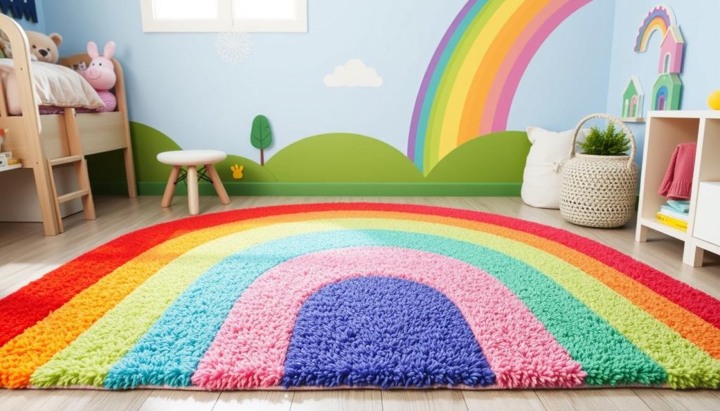 Rainbow Rug or Playmat for a Pop of Color kids bedroom