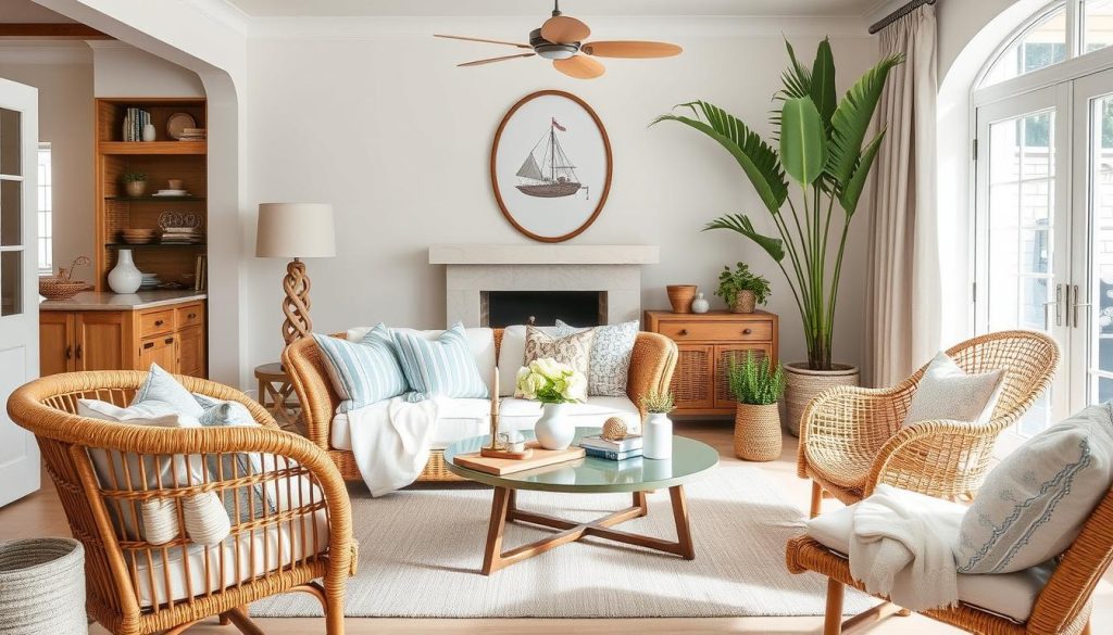 Rattan linen for summer living room
