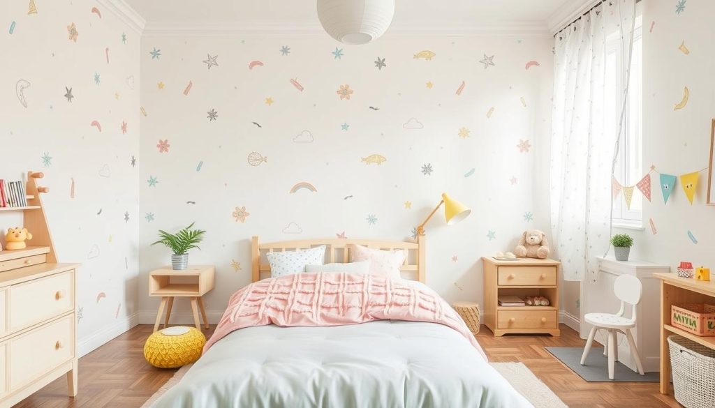Removable Wallpaper in Pastel Summer Colors kids bedroom