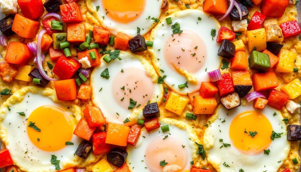 Sheet Pan Scrambled Eggs and Veggies