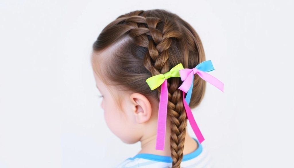Side Braid with Ribbons for kids