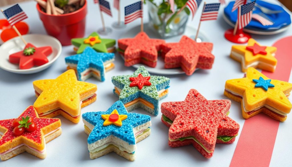 Star-Shaped Sandwiches for labor day