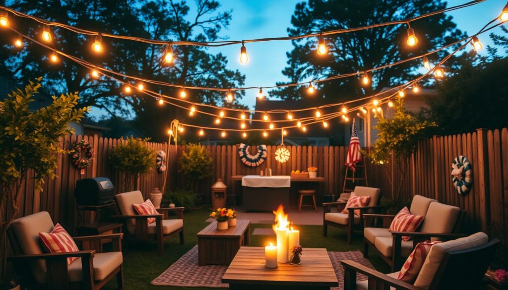 String Lights and Backyard Ambience for labor day