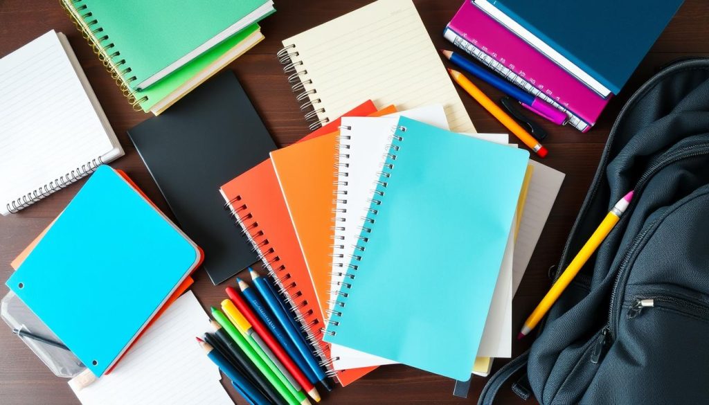 Teen and High School school items prepared in the table