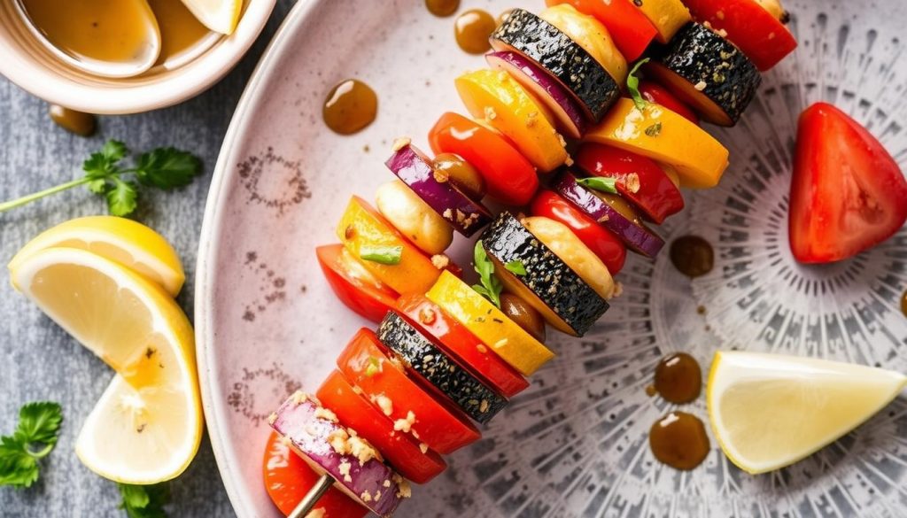 Veggie Skewers with Zesty Glaze