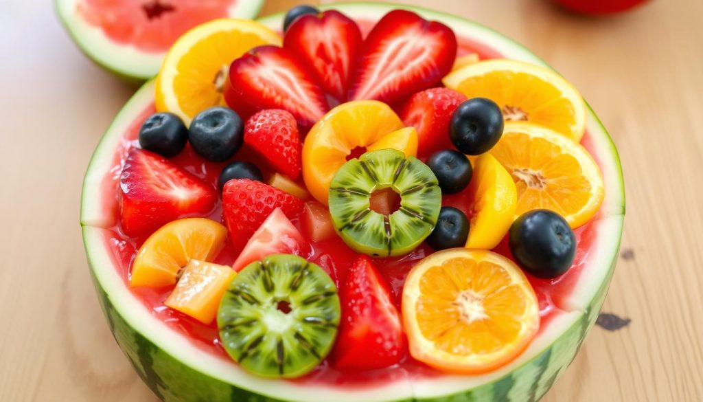 Watermelon Pizza with Fresh Fruits