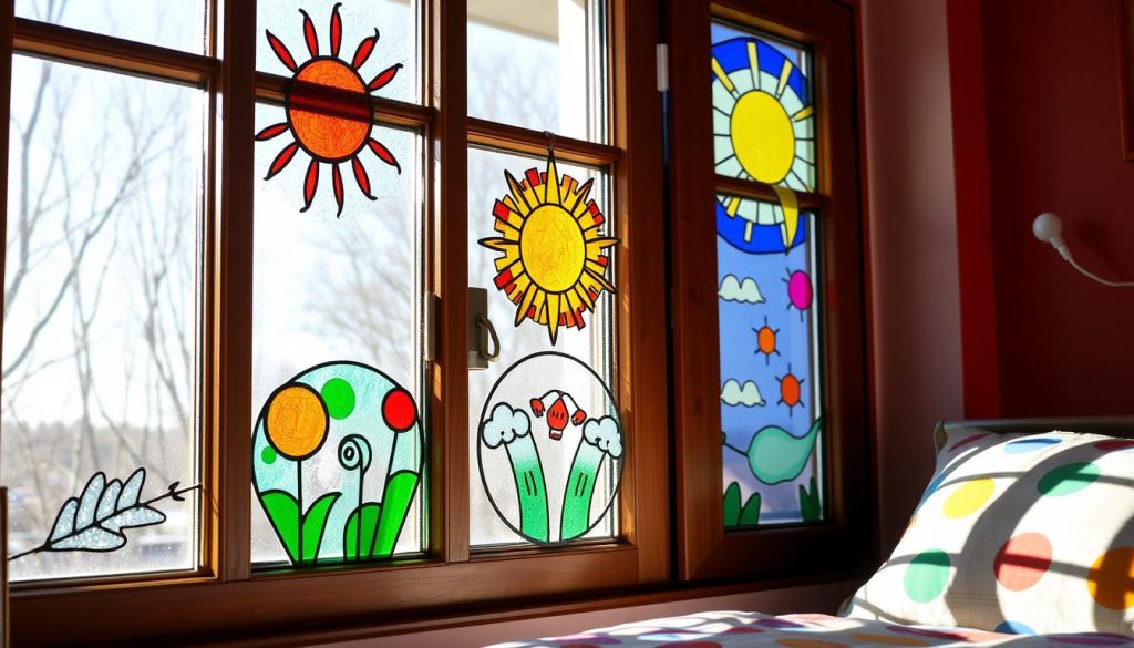 Window Suncatchers with Kid-Friendly Designs kids bedroom