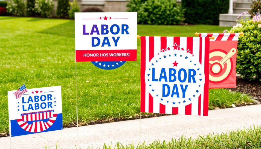 Yard Signs and Lawn Flags for labor day