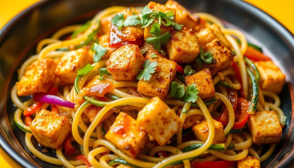 Zucchini Noodle Stir Fry with Tofu