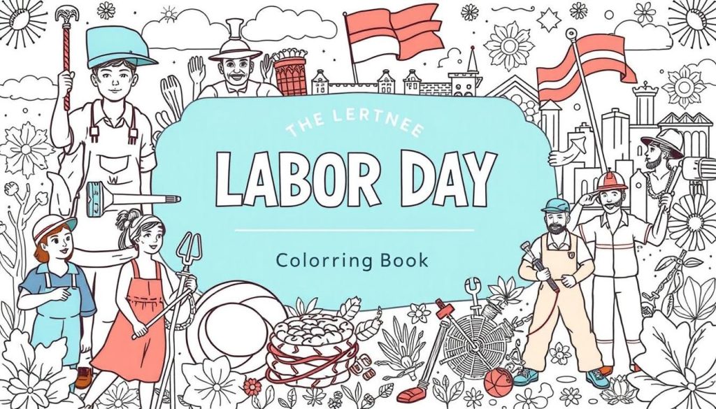 labor day coloring book cover