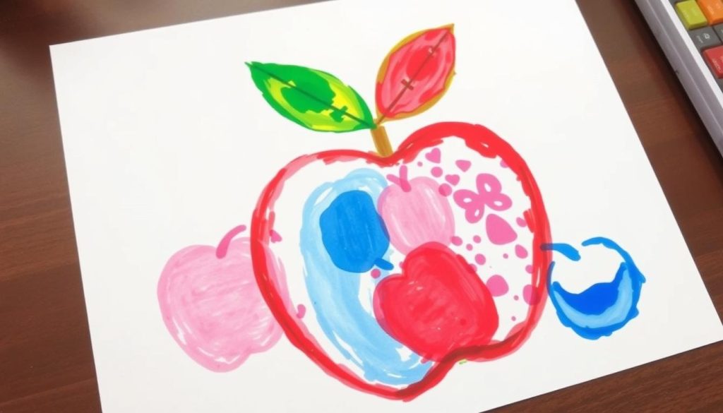 Apple Stamping Painting kids crafts