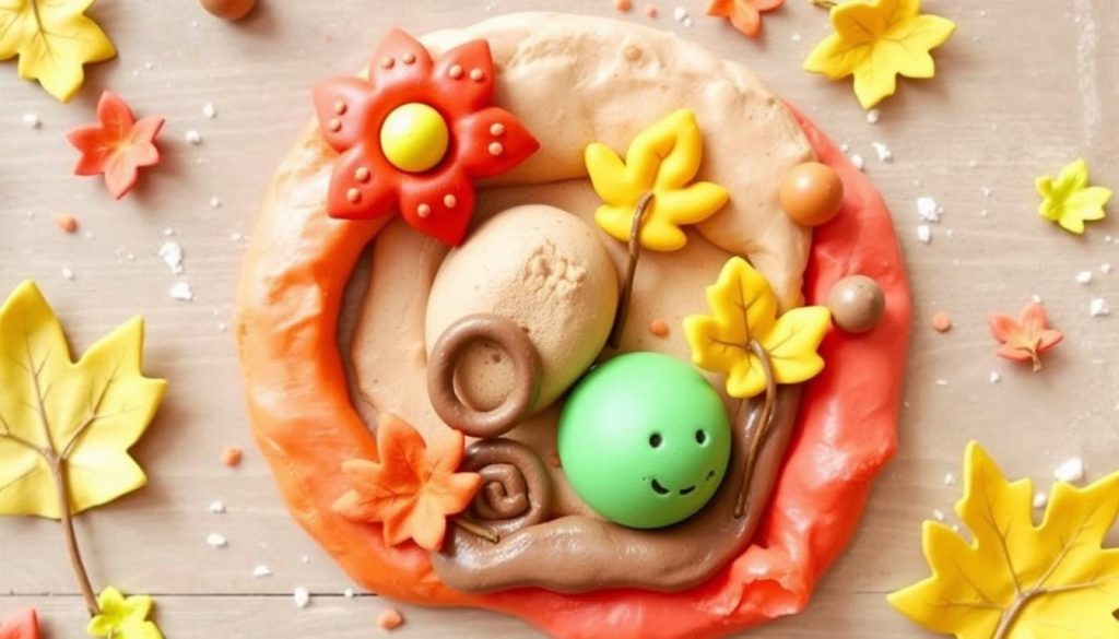 Autumn-Themed Playdough Creations kids crafts