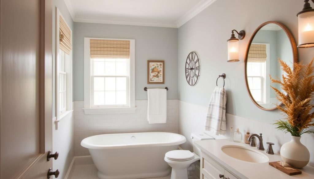Coastal Fall Refresh bathroom decor