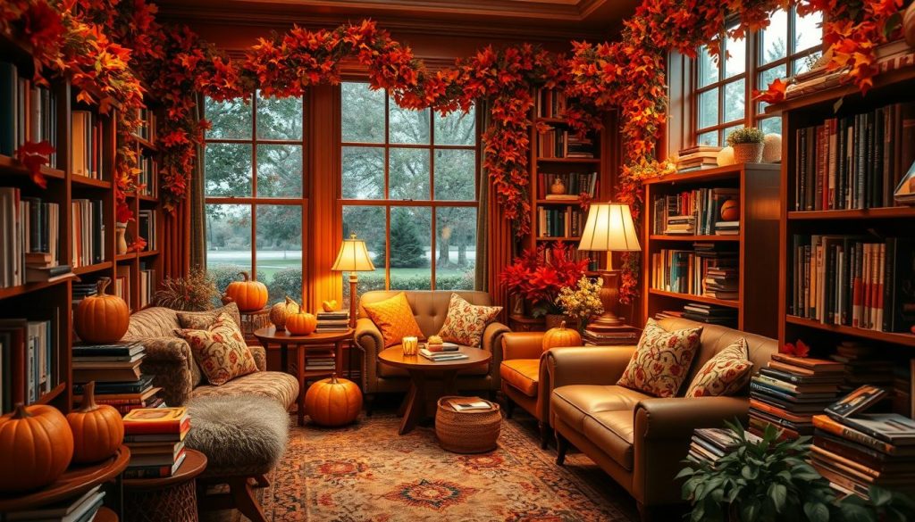 Cozy Reading Corners with fall decorations