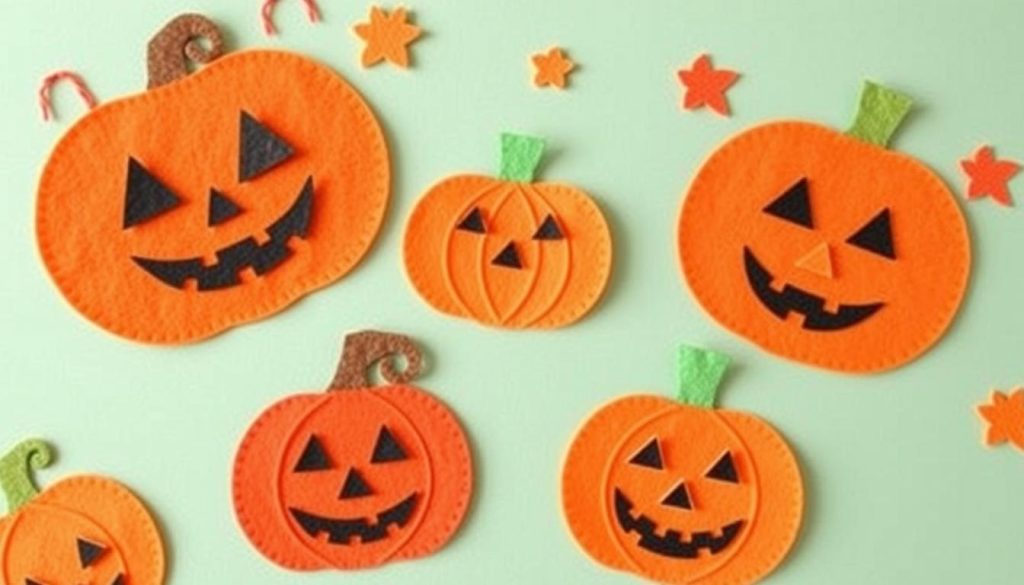Felt Pumpkin Faces kids crafts