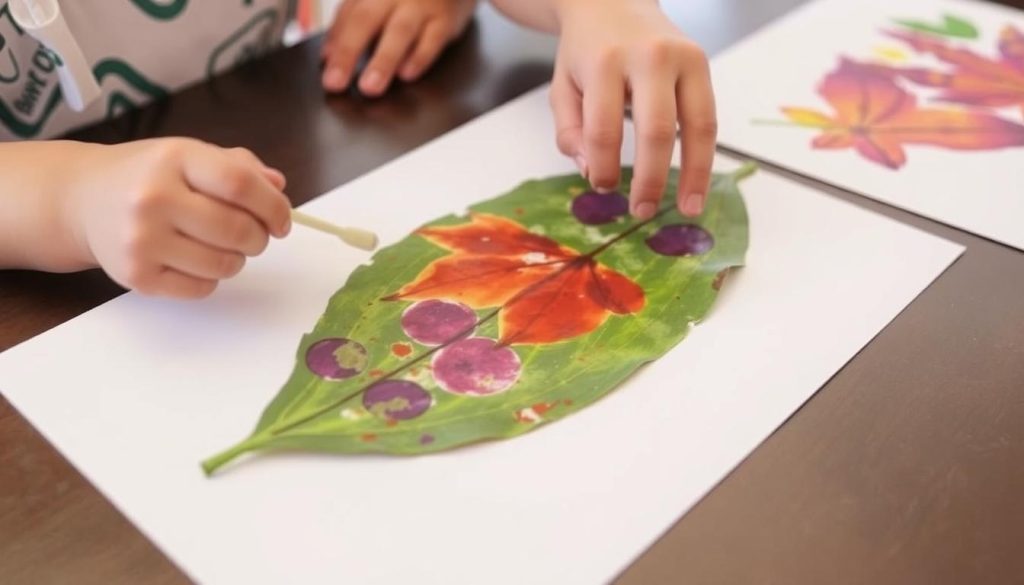 Leaf Stamping Art kids activities