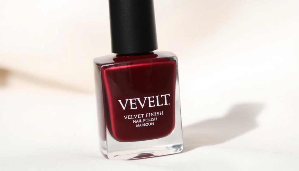 Maroon Velvet Finish nail polish bottle
