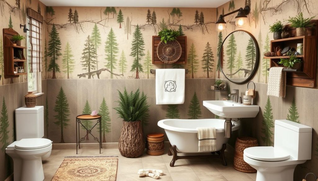 Nature-Inspired Woodland bathroom decor