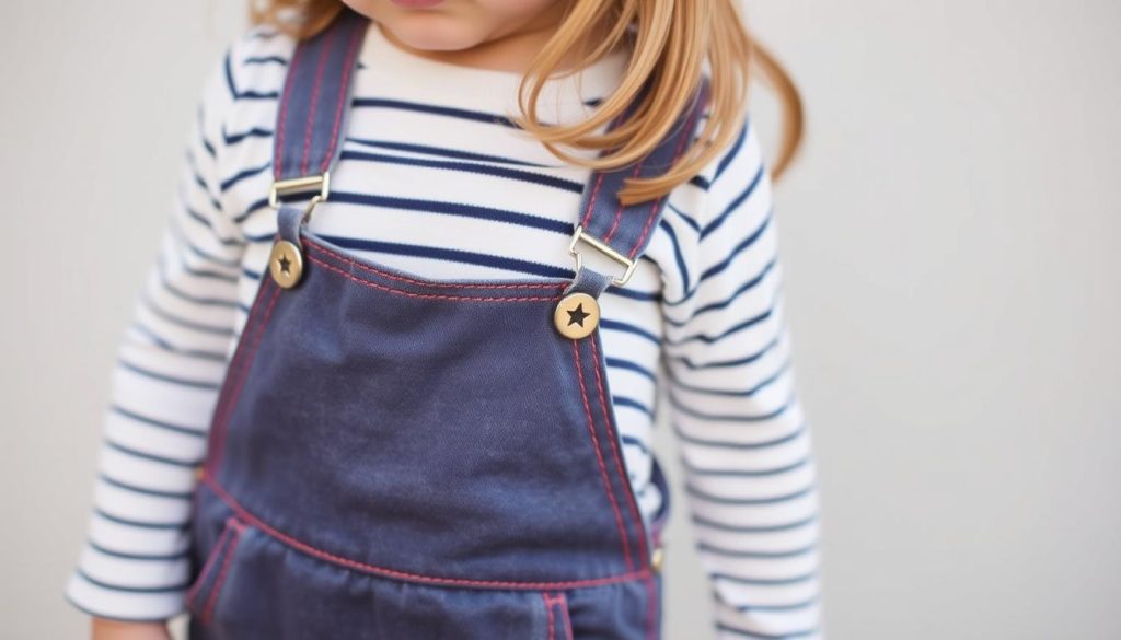 Overalls with Striped Long-Sleeve Tee for kids fall attire