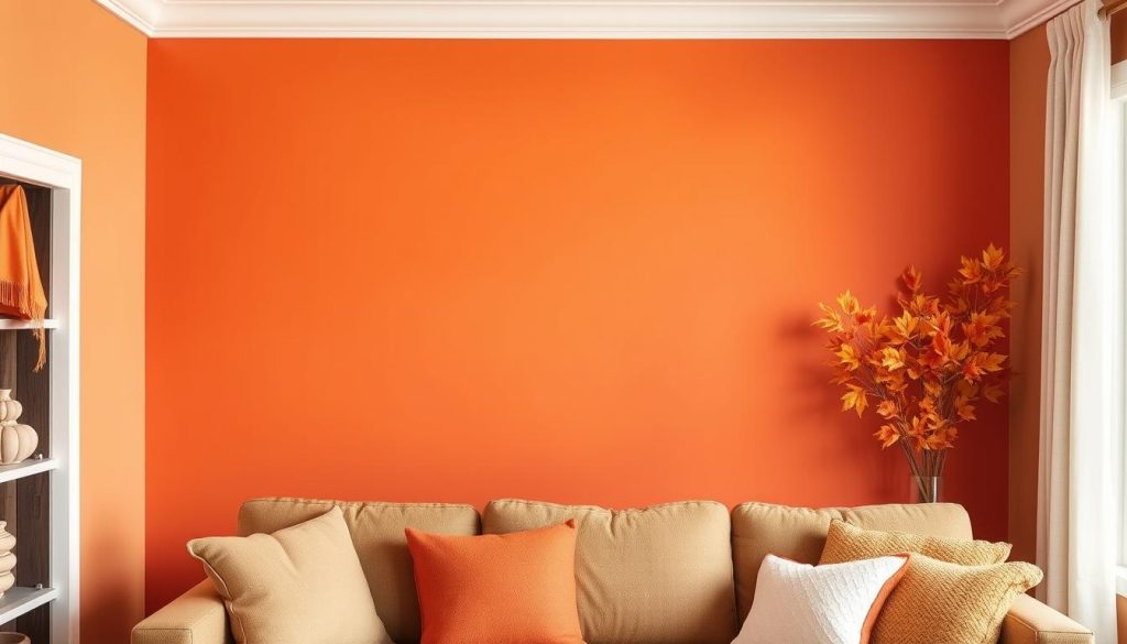 Painted Accent Wall in Warm Fall Shades