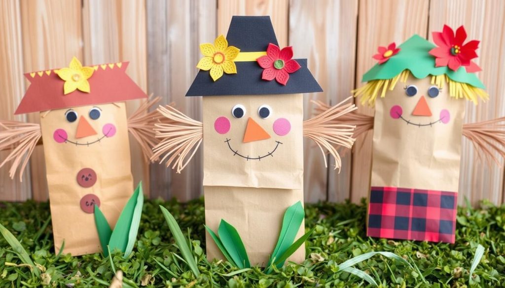 Paper Bag Scarecrows kids crafts