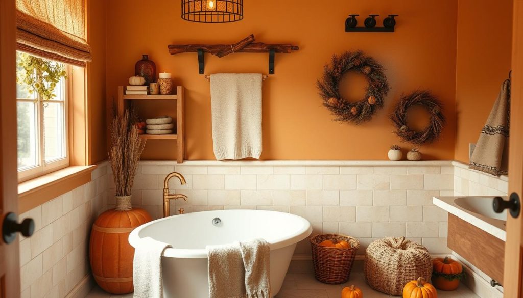 Pumpkin Spice Theme bathroom decor