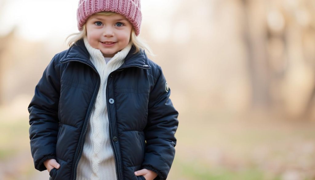 Quilted Jacket with Soft Knit Beanie for kids fall attire