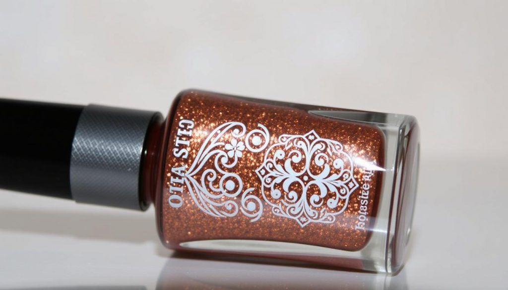 Shimmering Bronze Sparkle nail polish bottle