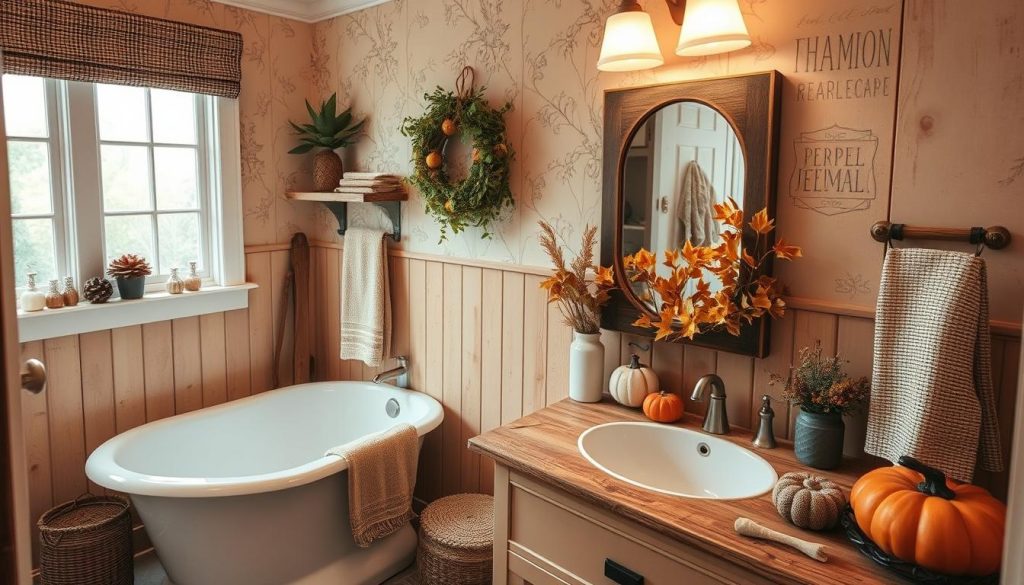 Vintage Fall Bathroom Decor